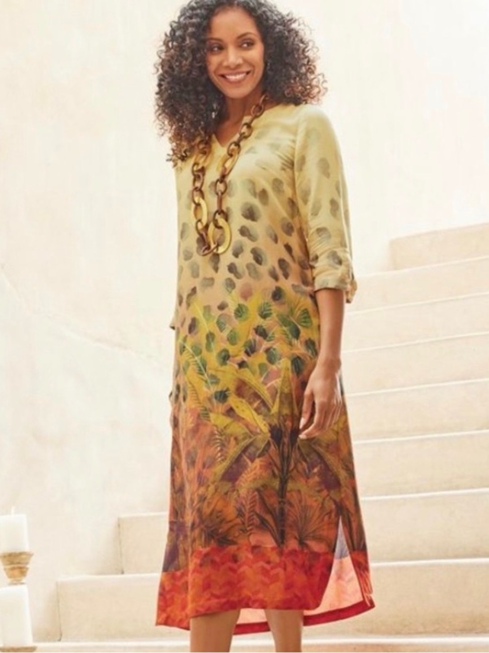 Soft Surroundings Tivoli Midi Boho Dress Medium NWT